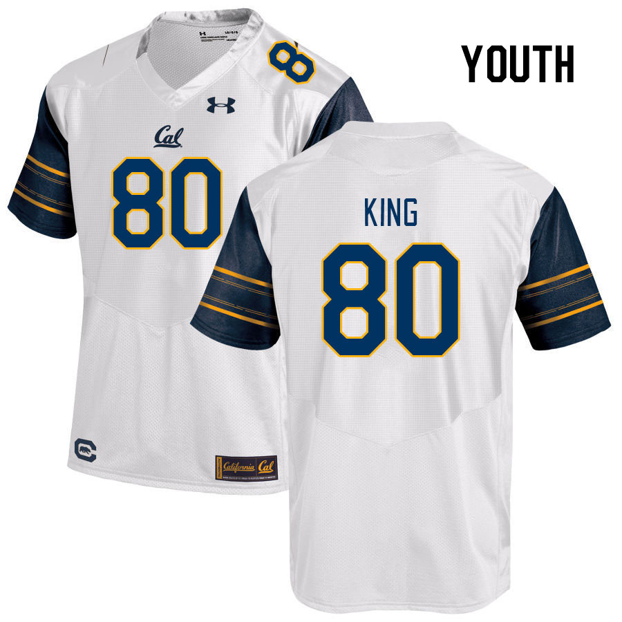 Youth #80 Jordan King California Golden Bears College Football Jerseys Stitched Sale-White